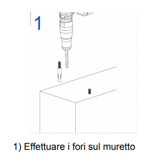 Step 1 del montaggio recinzione modulare: effettuare i fori