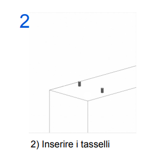 Step 2 del montaggio recinzione modulare: inserire i tasselli