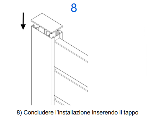 Step 8 del montaggio recinzione modulare: inserire il tappo